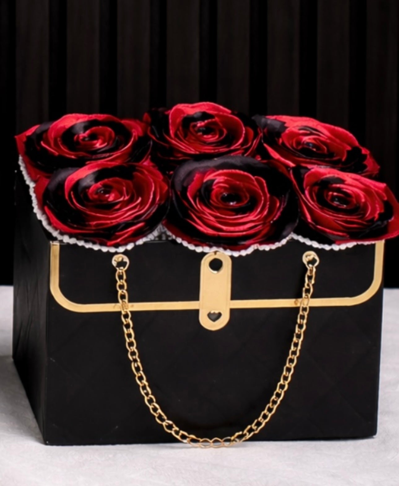 Red & Black Rose Handbag Box RR